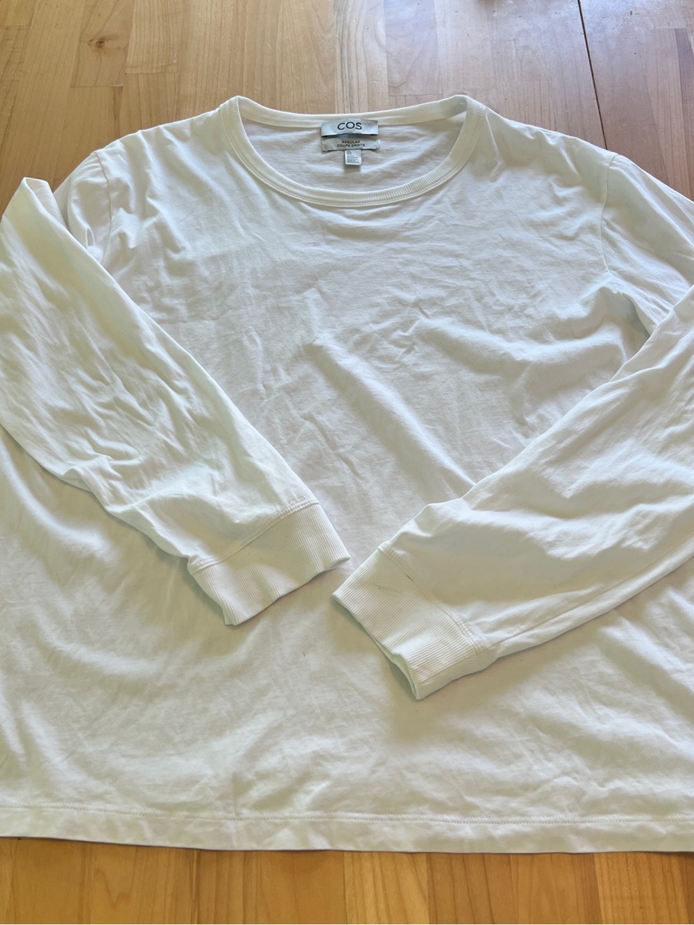 COS White Long-Sleeve Crewneck Tee